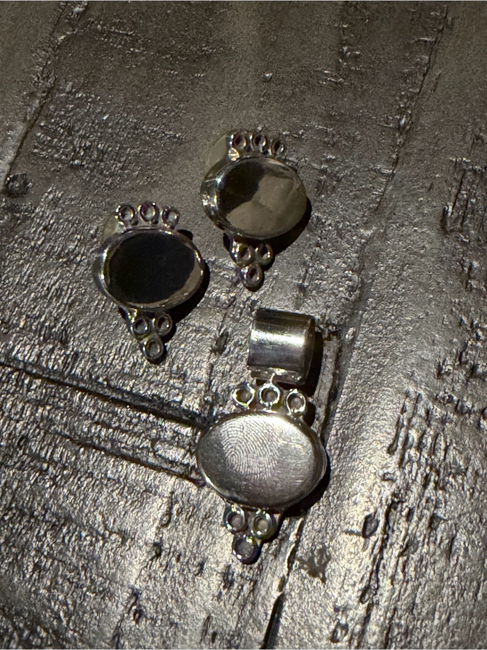 Sterling Silver Oval Pendant Set with Pendant and Earrings